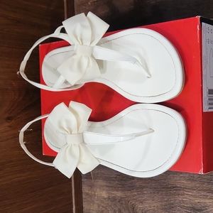 White Sandals-Women-With Big Bow